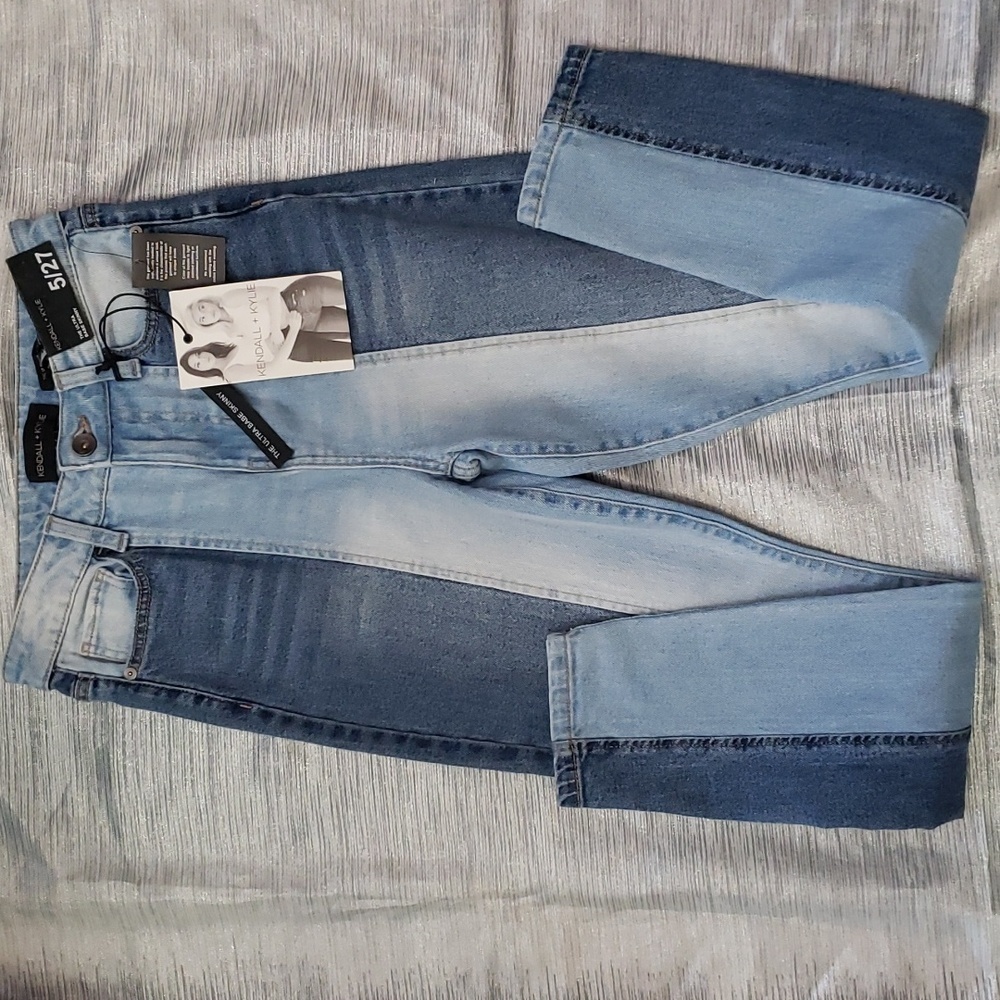 Kendall & Kylie Two-Tone Skinny Jeans, Junior's 13
